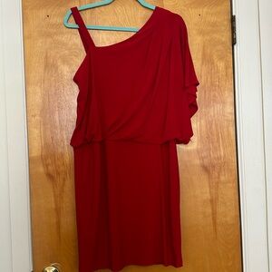 Red asymmetrical cocktail dress
